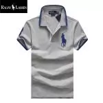 polo ralph lauren t-shirt en coton et stretch slim fit big pony gris